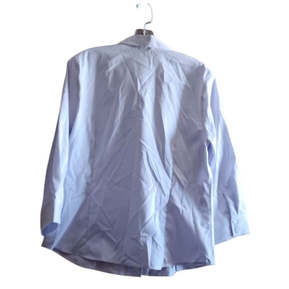 Anne Klein Top Women Purple Pinstripe Long Slv Collared Button Front 100% Cotton - Picture 4 of 9